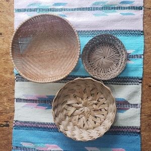 Vintage Boho Wall Basket Set